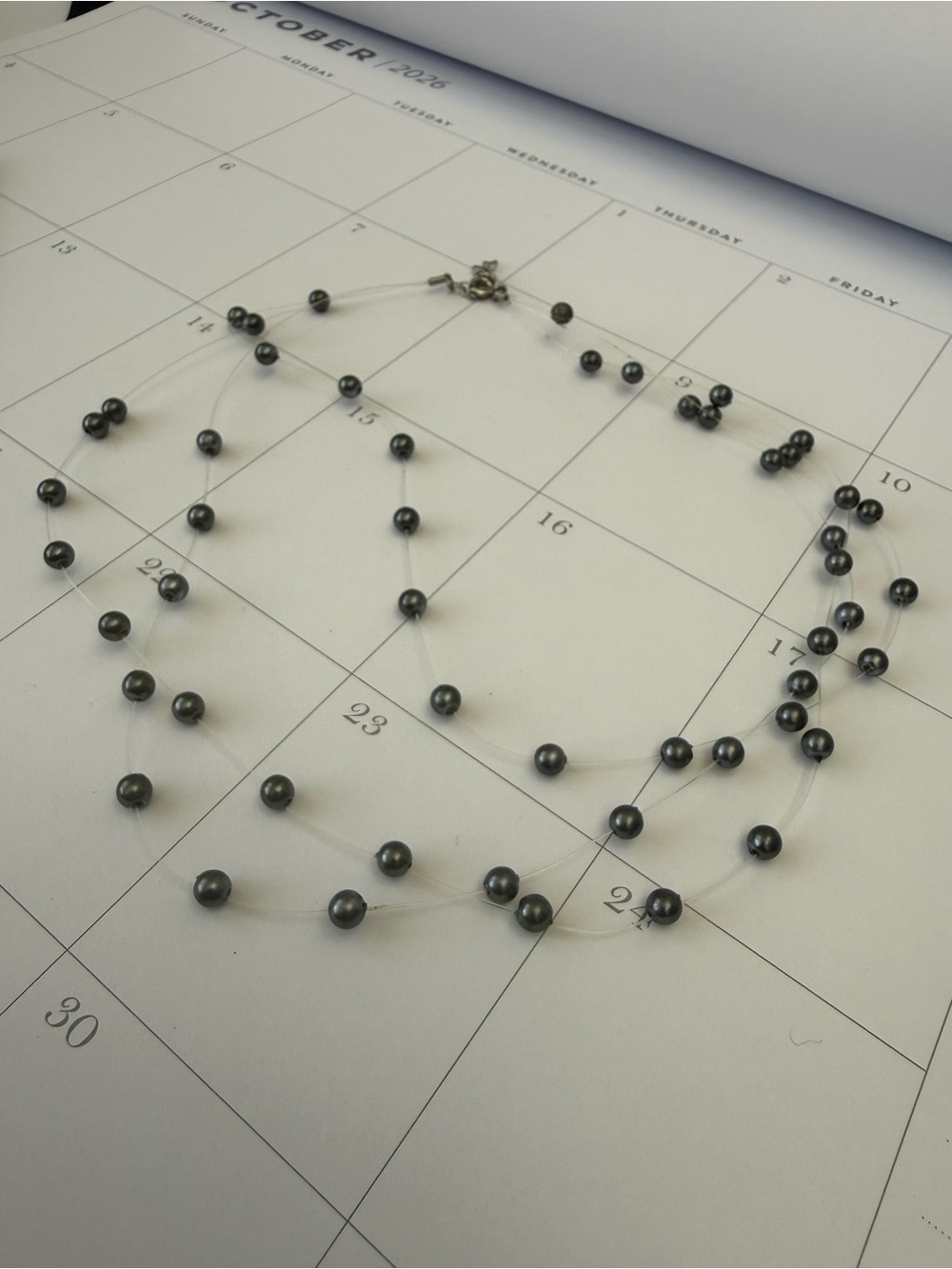 Multi-Strand Grey Pearl Illusion Necklace